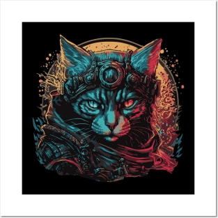 Steampunk Rebel Cat Posters and Art